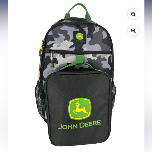 John Deere Boys' August 17" Laptop Backpack with Lunch Box, Black Camo - Picture 12 of 14